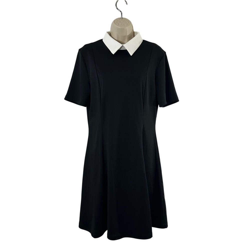 Jeceika Womens Black Wednesday Adams Halloween Costume  A-Line Mini Dress L